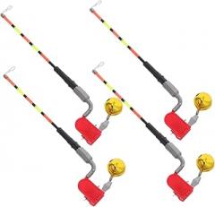 4pcs Sensitive Fish Bite Alarm with Flashing LED Light Electronic Indicator for Night and Carp Fishing Instant Strike Detection and Long Distance Casting Optimized for Lure Fishing
