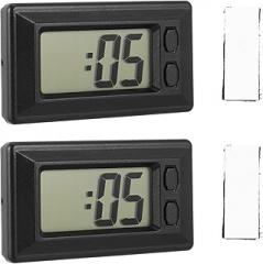 FAVOMOTO 2pcs Electronic Clock LCD Display Simple Design Digital Clock for Office Accurate Timekeeping Mini