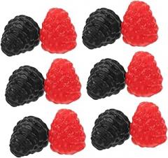 Milisten Artificial Raspberry Photo Prop Set, 12pcs Lifelike Small Berries Simulation Fruit Decor for Wedding Party Home Table Display