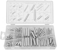 Respicefinem 200 Pieces Extension Tension Compression Spring Assortment Metal Springs Kit Galvanized Steel Metal Springs for Vehicle Electronics Maintenance Repair