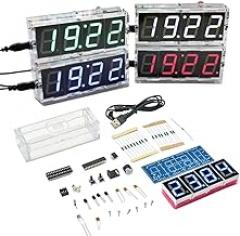 Electronic Clock DIY Kit Led Microcontroller Kit Digital Clock Time Light Control Temperature Thermometer DIY Electronic Kit