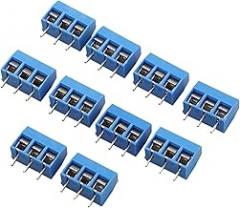 3-Pin .08mm Terminal Block, Blue Screw Wire Adapter for PCB Board, for Arduino Compatible Connector Kit with KF301-3P Wire Connectors for DIY Electronics and for Crystal Oscillator