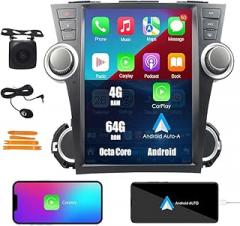 KUNFINE Tesla Style 12.1 Inch Android 11 Autoradio Car Navigation Stereo Multimedia Player GPS Radio IPS Touchscreen fortoyota Highlander 2009-2013