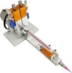 Electric Anti Drip Mixing Valve AB Double Liquid Dispensing Valve Double Acting Air Cylinder Backward Suction for Electronic Packaging/Precision Adhesion 110V