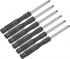 uxcell 6pcs Mini Phillips Screwdriver 3.0mm 80mm Length Micro Precision Cross Head Screw Driver with Non-Slip Black Handle for Watch Eyeglasses Electronics Small Appliances Repair