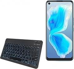 BoxWave Keyboard Compatible with Tecno Camon 18i - SlimKeys Bluetooth Keyboard - with Backlight, Portable Slim LED 7 Colors - Jet Black