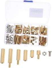 Veemoon 1Set Brass Column Spacer Assortment Kit Male Female Standoffs for Electronics Circuit Board and Repair Nicely Packed Storage Box