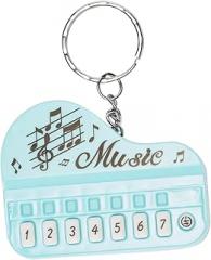Holibanna Portable Mini Electronic Piano Keychain Compact Lightweight Keyboard Instrument Bag Pendant Wear-resistant Music Accessory for Keys and Luggage in Macaron Blue