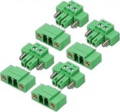 MECCANIXITY 4 Pcs Screw Terminal Block Connector 2Pin 3.81mm Pluggable Electronic Component Electronic 300V 8A with Straight Connector for Socket Panel Circuit Board Mount