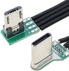 Flexible USB C to USB 5Pin Cord with Right/Left Angled for Electronics 5.0cm-200cm Optional