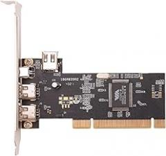 3 Port IEEE 1394 Firewire Card PCI Firewire Adapter IEEE 1394 PCI Controller Card for Desktop PC, Black