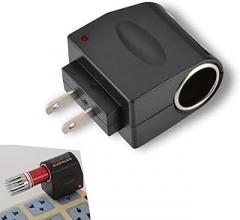 1 PC Car Cigarette Lighter Power Converter, 110V-220V AC to 12V DC Converter, Power Supply Transformer Wall Plug for Car Electronics, Universal for Most Cars (Black)