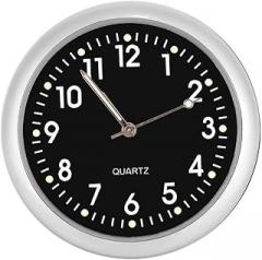Car Clock, Digital Pointer Clocks Mini Quartz Analog Car Dashboard Time with Night Light, Electronic Digital Clock Self-Adhesive Bracket Digital Clock for Boat Bike Home