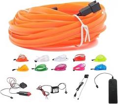 EL Wire Light 1M 2M 5M LED Neon Light 3V 5V 12V EL Rope Tube LED Strip with Lnvecteri for Car Dance Party Bike Decor Lighting New 2026 High for Reliable Electronic Component