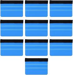 10Pcs Car Scraper Scratch Professional Felt Squeegee for Film Packaging Electronic Repair (Blue)