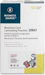 Business Source 20861 Laminating Pouch, Bus Card, 5Mil, 2-1/4x3-3/4, 100/BX, CL