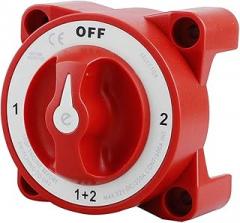 32V 350A Battery Switch 4-Position Selector Marine Boat Battery Selector Switch Disconnect for Marine Boat Red
