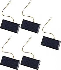 DIY 0.3W Mini Solar Panels,5V 60MA Polysilicon Solar Cells With Wire For Small Electronics And Outdoor Activities,Black,68X37mm,5-Pack(5pcs)