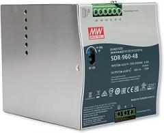 MEAN WELL SDR-960-48 Single Output Industrial DIN Rail Power Supply with PFC Function, 48 Volt, 20 Amp, 960 Watt