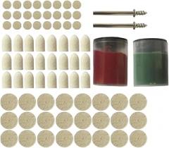 Cabilock 1set Buffing Wheel Pad Set with Mandrel and Grinding Pastes Versatile Polisher Equipment for Rotary Tools for Jewelry Automotive Electronics and More 76pcs