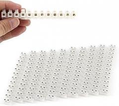 Oumefar 12-Terminal Screw Block Strip, 360V 10A High Current Dual Row Electrical Terminal Connectors, Copper Barrier Clamp for Home Appliances Electronics Industrial Machine Wiring