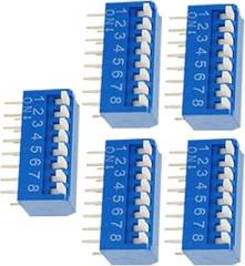 5 Pcs DIP Switches Electronic Components 8 Ways 16 Pin Piano Type DIP Switch SPST DIP Switches 2.54mm Pitch