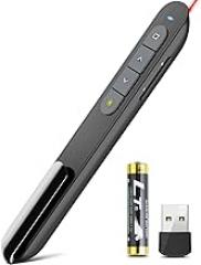 Wireless Presenter Remote Presentation Pointer Clicker with Hyperlink & Volume Control USB PowerPoint Slide Advancer