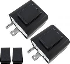 2025 Upgrade 12V 2PCS Adjustable 2 Pin Prong Flasher Replacement Compatible with LED Electronic Flasher Relay for Motorcycles and Cars Turn Signal Hyper Flash Relay