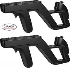 EuroBird Shooting Game Wii u Zapper Gun Grip-suitable for Nintendo Wii Nunchuk Wireless Remote Controller (Black Set of 2) & Nintendo Hunting Guns for Wii Accessories