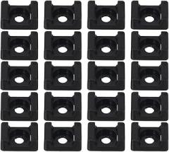 NOLITOY 100Pcs Nylon Cable Tie Mounts Saddle Type Base Wire Cable Clips and Wire Organizer Black Zip Tie Holders for Electronics and Home Office Use