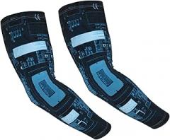 HTRWEDG Electronic Map Arm Sleeves Cover Uv Sun Protection For Sports Running Golf Cycling Hiking