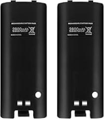 Rechargeable Battery Packs Wii, Galexh SN05 Charging Kit Two 2800mAh Batteries Wii Controller(Black)