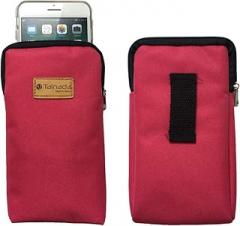 Tainada Universal Phone Sleeve Pouch Carrying Zipper Case with Belt Loop Holster for iPhone 14/13 Pro Max, 14 Plus; Samsung S23+, S21 FE, A54; Google Pixel 7/6 Pro & More!(Pink)