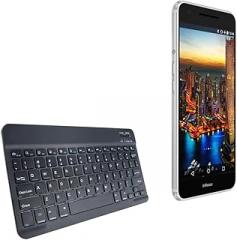 BoxWave Keyboard Compatible with InFocus M812 - SlimKeys Bluetooth Keyboard, Portable Thin with Chiclet-Style Keys - Jet Black