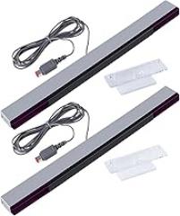 Aokin Sensor Bar for Wii, Replacement Wired Infrared Ray Sensor Bar for Nintendo Wii and Wii U Console, Includes Clear Stand, 2 Pcs