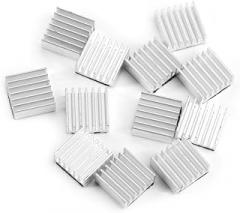 Aluminum Heatsink, 12pcs 14x14x6mm/0.55x0.55x0.23in Small Aluminum Heat Sinks Cooling Kit with Adhesive Glue on Back for Electronics Module