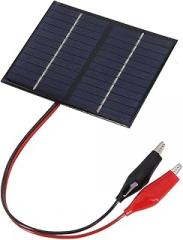 1.5W 12V Portable Polycrystalline Solar Panel with Clip for Charging, Small Black Board for Battery Power Supply and Electronics
