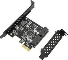 PCIE to USB 3.2 Expansion Card, 5Gbps Dual Port, 19PIN, High Speed Rate, Metal, Electronics, UPD720201, Internal Expansion Card, for WinXP to Win11, for (19PIN Black Board)
