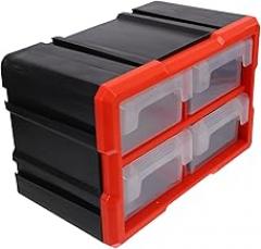 Electronics Parts Organizer Box Sturdy Tool Storage Chest Dividers for Screws Nuts and Small Hardware for Home Garage and Workshop