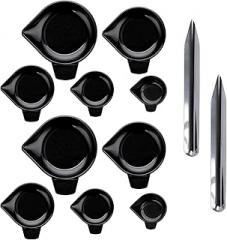 JUXYES 10PCS 5 Sizes Plastic Weighing Powder Pan with Scoop, Digital Scale Pan Tray Weighing Dish for Reloading, Electronic Scale Tray Powder Measuring Pans for Jewelry Liquid Powder Lab Supplies