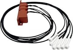 MENSI Electronic Pulse Ignitor Kit Pack 110/120V/240V 6 Exits Igniter with SIX Spark Ceramic Electrodes and Wires Cable 36