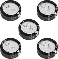 SING F LTD 5PCS Super Capacitor 5.5V 1.5F C-Type Button Capacitor High Energy Low Resistance High Consistency for Consumer Electronics Toys