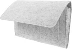 STOBAZA Felt Bedside Storage Bag Organizer Remote Control Holder Gray Felt Hanging Pouch for Electronics Accessories Armrest Storage Solution for Home and Travel