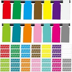 14 Sheet Multicolor Cable Labels, 420 Pcs Waterproof Vinyl P-Shaped Cable Tages for Cord Management,Self-Adhesive Handwritten Wire Markers for Electronics Cable Organize,Printable for Laser Printer