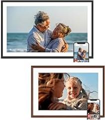 Frameo Digital Picture Frame 2 Pack, 1pc 15.6inch Photo Frame Electronic 32GB Memory, 1920 * 1080 Touch Screen, 1pc 10.1inch 1280 * 800 Digital Photo Frame 32GB Memory, Auto-Rotate, Share Photo Video