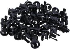 50PCS 3mm Plastic Lampholders LED Bulb Diode Holders Black Clipboard Mounting Sockets for Printed Circuit Board and Electronic Display