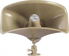 Bogen KFLDS30T Wide-Dispersion Re-Entrant Horn Loudspeaker, 30 W, Weatherproof Polycarbonate/Aluminum Paging Speaker, 70 V/25 V, All-Purpose Tilt-and-Swivel Mounting Bracket