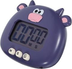 SAFIGLE Cartoon Ox Digital Kitchen Timer with Magnetic Back Large Screen Visual Countdown for Cooking and Baking Electronic Timer for Home Office Fitness and Study Use