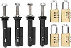 Eujgoov Traction Board Mounting Pin Set Recovery Boards with Black Nylon and Stainless Steel Construction, Universal Theftproof Safety Mount Pins Kit (with Password Lock)