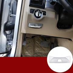for Mercedes Benz GLK X204 C Class W204 2008-2014 E-Class W212 2010-2014 ABS Chrome Car Electronic Hand Brake P File Decorative Cover (Silver)